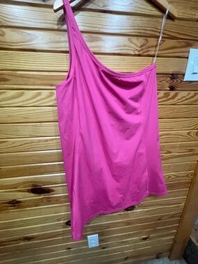 J. Crew Hot Pink One-Shoulder Slip Dress